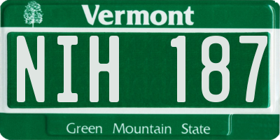 VT license plate NIH187