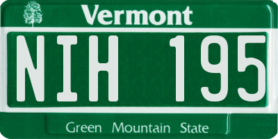 VT license plate NIH195