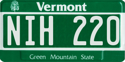 VT license plate NIH220
