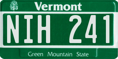 VT license plate NIH241