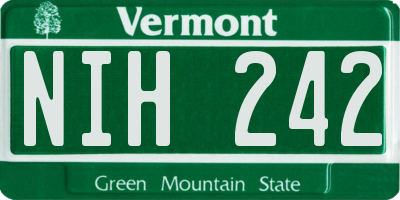 VT license plate NIH242