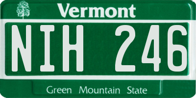 VT license plate NIH246