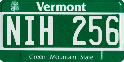 VT license plate NIH256