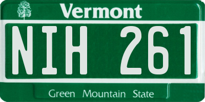 VT license plate NIH261