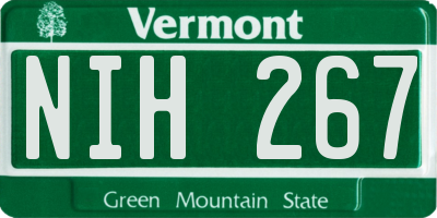 VT license plate NIH267