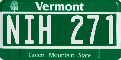 VT license plate NIH271