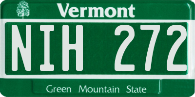VT license plate NIH272