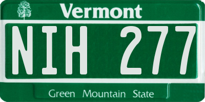 VT license plate NIH277