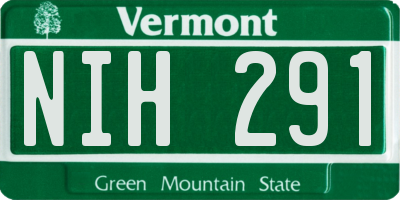 VT license plate NIH291