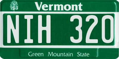VT license plate NIH320