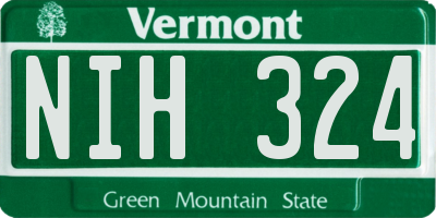 VT license plate NIH324