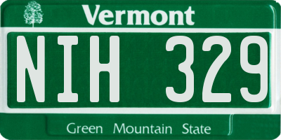 VT license plate NIH329