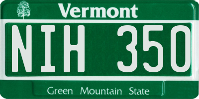 VT license plate NIH350
