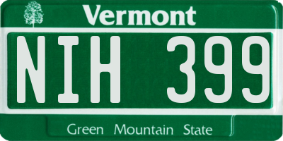 VT license plate NIH399