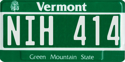 VT license plate NIH414