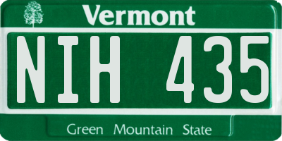 VT license plate NIH435