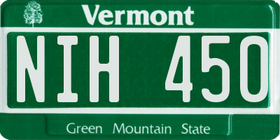 VT license plate NIH450