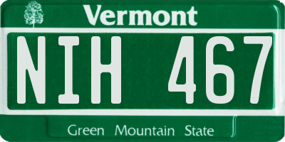 VT license plate NIH467