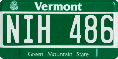 VT license plate NIH486