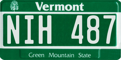 VT license plate NIH487