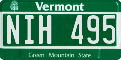 VT license plate NIH495