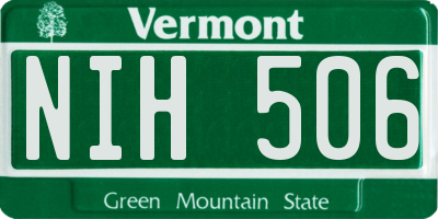 VT license plate NIH506