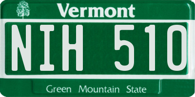 VT license plate NIH510