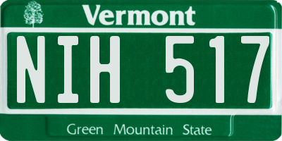 VT license plate NIH517