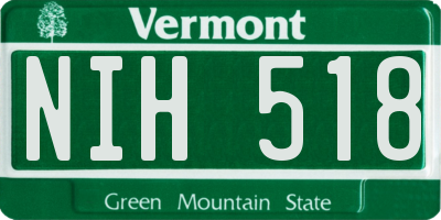 VT license plate NIH518
