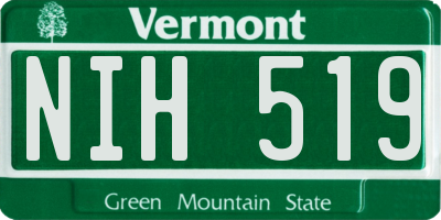 VT license plate NIH519