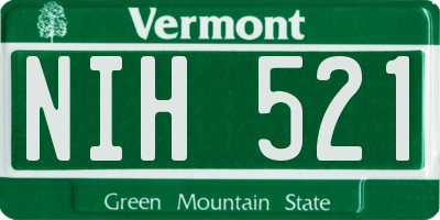 VT license plate NIH521