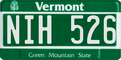 VT license plate NIH526