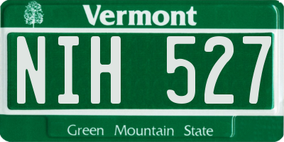 VT license plate NIH527