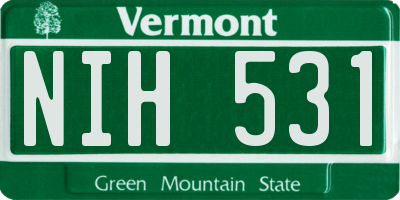 VT license plate NIH531
