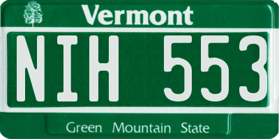 VT license plate NIH553