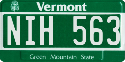 VT license plate NIH563