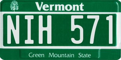 VT license plate NIH571