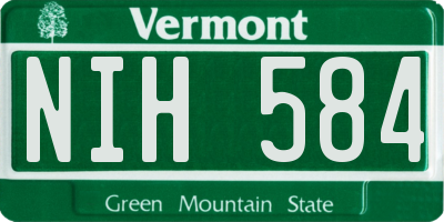VT license plate NIH584