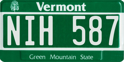 VT license plate NIH587