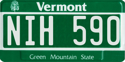 VT license plate NIH590