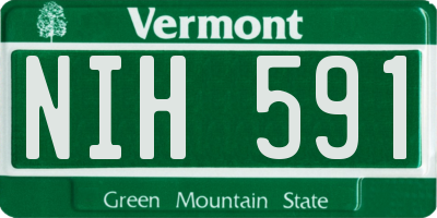 VT license plate NIH591