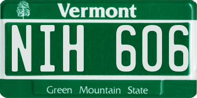 VT license plate NIH606
