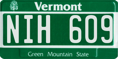 VT license plate NIH609