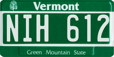 VT license plate NIH612