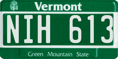 VT license plate NIH613