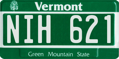 VT license plate NIH621