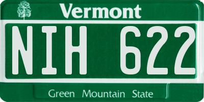 VT license plate NIH622
