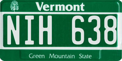 VT license plate NIH638