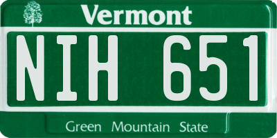 VT license plate NIH651