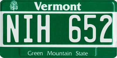 VT license plate NIH652